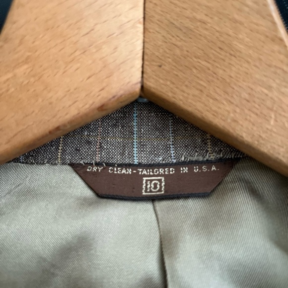 Union made  Vintage Size 10 Wool Jacket Fully Lined plaid Tan  Long Sleeve - Picture 9 of 12